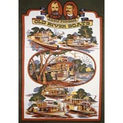 Old River Boat Tea Towel